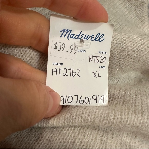 Madewell Alpaca-Blend Mockneck Puff Sleeve Sweater heather alabaster - Picture 2 of 2